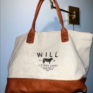 Will Leather Goods Canvas/Leather Tote Bag